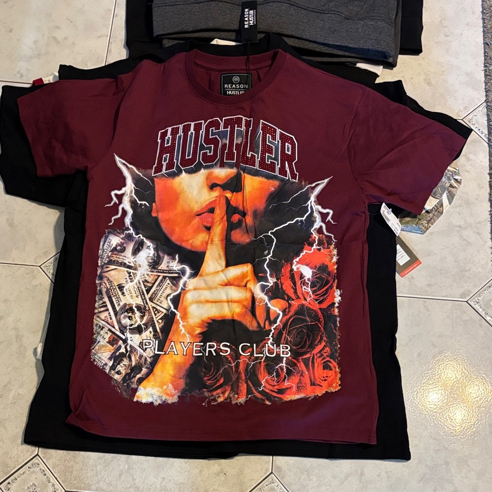 Reasons Cash Money Lil Wayne Men's Maroon Hustler Graphic T-Shirt